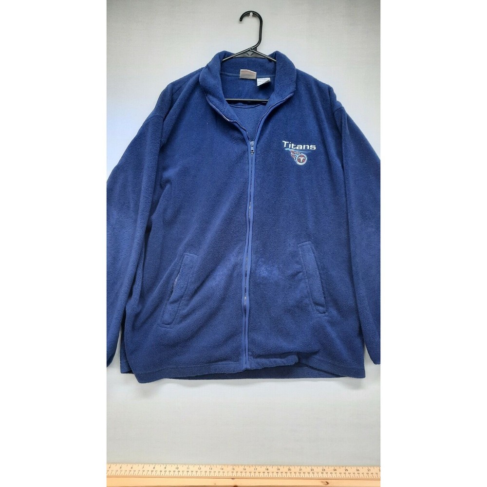 NFL ACTIVE MEN SIZE LARGE BLUE FLEECE FULL ZIP TENNESSEE TITANS JACKET L